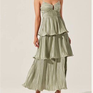 Lupin Pleated Tiered Maxi Dress